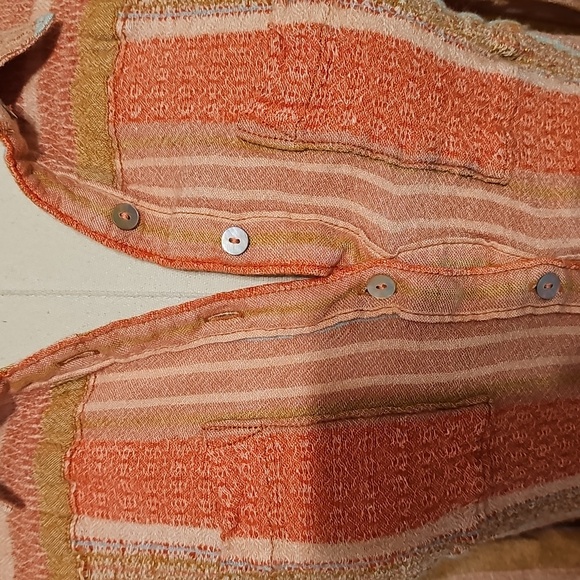 Anthropologie Maeve Shimmer Stripe Button Down Top - Picture 3 of 10